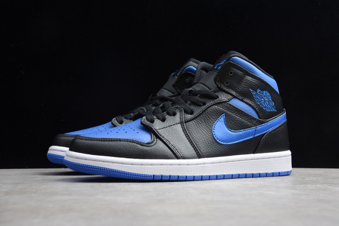 air jordan 1 mid black hyper royal 554724-068