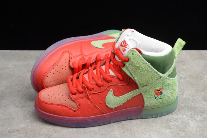 nike sb dunk high strawberry cough cw7093-600