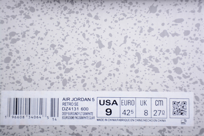 air jordan 5 “burgundy” dz4131-600