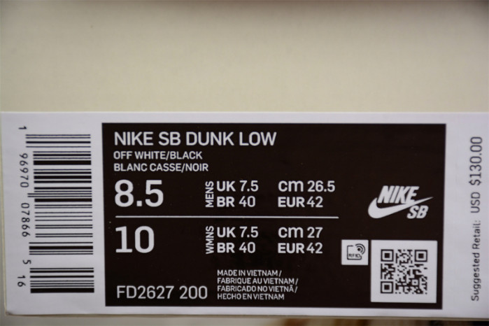 nike sb dunk low albino & preto fd2627-200