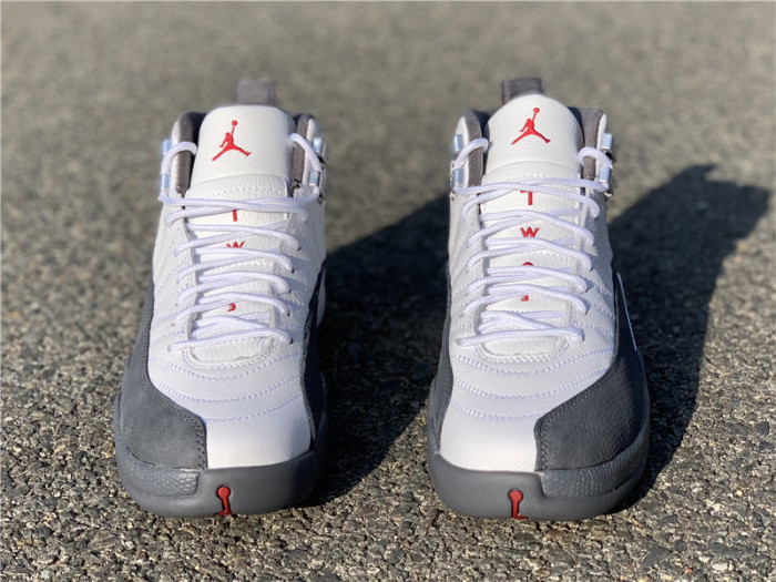 air jordan 12 gs white / dark grey 153265-160