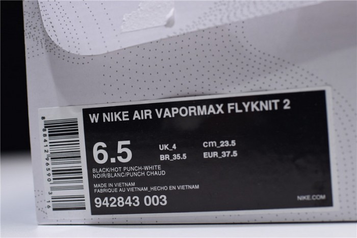 nike mens air vapormax flyknit 2.0 hot punch 942842-003