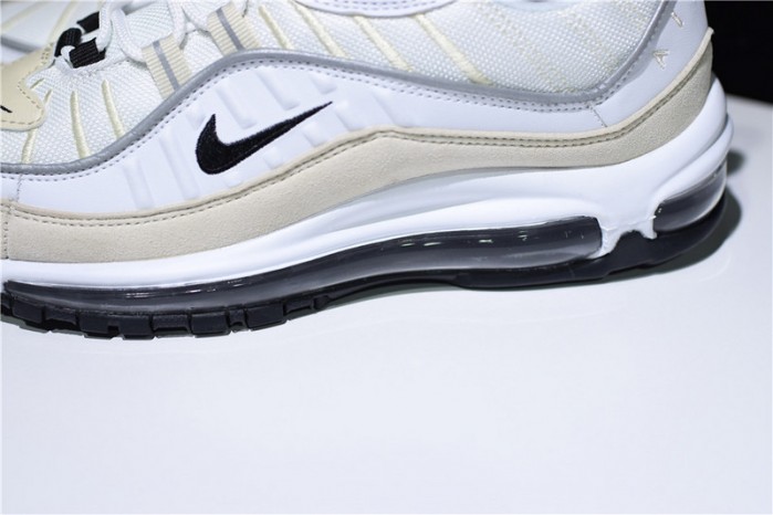 nike air max 98 “fossil” white/black-fossil-reflect silver ah6799-102