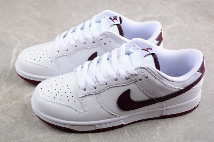 nike dunk low retro white night maroon dv0831-102