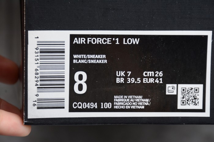uninterrupted nike air force 1 low cq0494-100