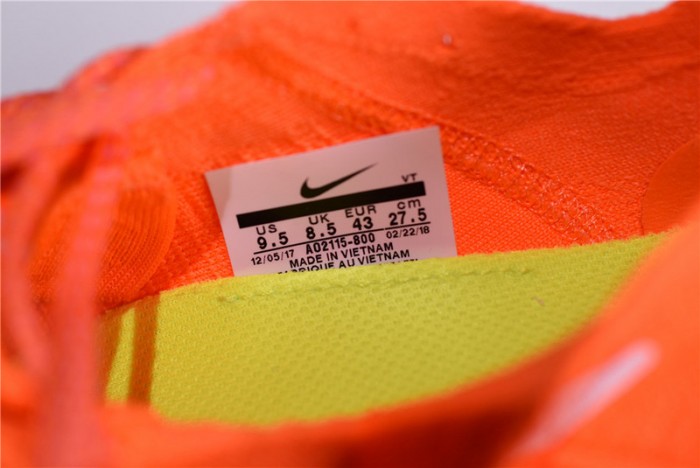 nike x ow zoom fly mercurial flyknit total orange ao2115-800
