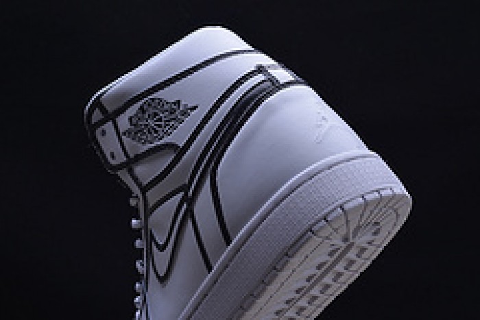 air jordan 1 retro “comic 3d pencil” white hand-painted mens aa4724-110
