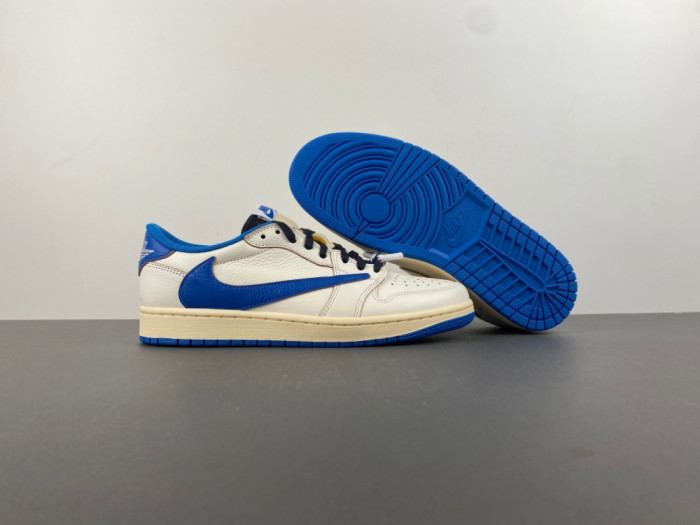 Air Jordan 1 Retro Low Fragment x Travis Scott Sail Military Blue DM7866-104
